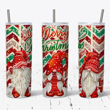 Load image into Gallery viewer, Merry Christmas Gnome Style Tumbler w/ Lid & Straw