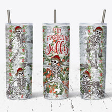 Load image into Gallery viewer, Freaking Jolly Skeleton Style Tumbler w/ Lid & Straw