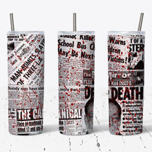 Load image into Gallery viewer, True Crime Bloody Newspaper Style Tumbler w/Lid & Straw