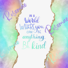 Load image into Gallery viewer, Rainbow Agate Be Kind Tumbler w/ Lid & Straw