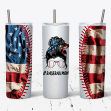 Load image into Gallery viewer, baseball mom tumbler 3 side view