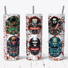 Load image into Gallery viewer, Bloody Horror Movies Tumbler w/Lid & Straw