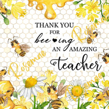 Load image into Gallery viewer, Bee-ing An Amazing Teacher Tumbler w/ Lid & Straw