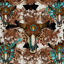 Load image into Gallery viewer, Cow Skull, Turquoise Country Style Tumbler w/ Lid & Straw