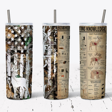 Load image into Gallery viewer, Bow Hunting Knowledge Map & Fish Tumbler w/ Lid & Straw