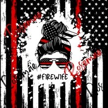 Load image into Gallery viewer, Fire Wife Thin Red Line Flag Tumbler w/ Lid & Straw