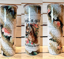 Load image into Gallery viewer, Just A Girl Who Loves Horses 20oz Tumbler w/ Lid & Straw