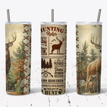 Load image into Gallery viewer, Hunting Rules & Deer Tumbler w/ Lid & Straw