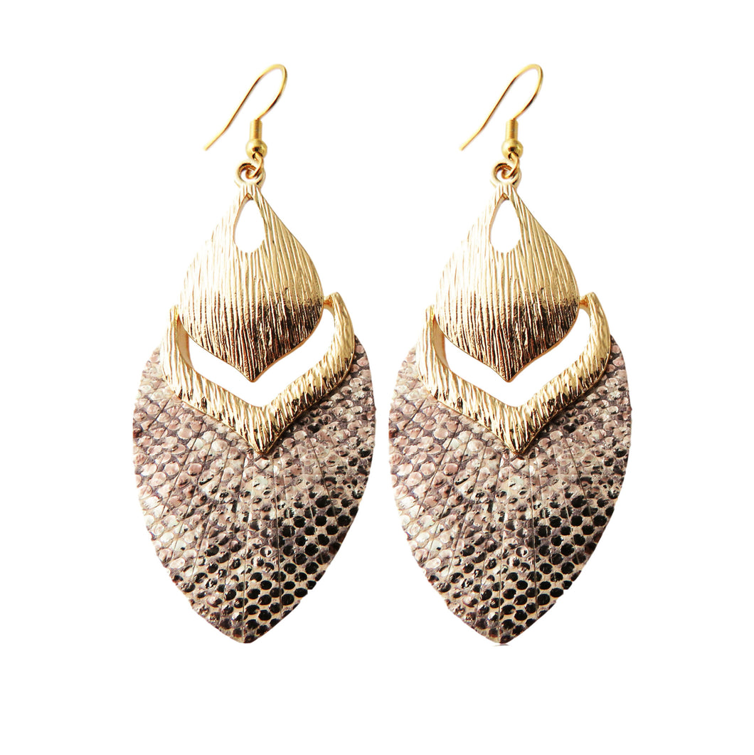 Golden Brown Textured Style Earrings