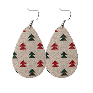 Red & Green Christmas Tear Drop Earrings