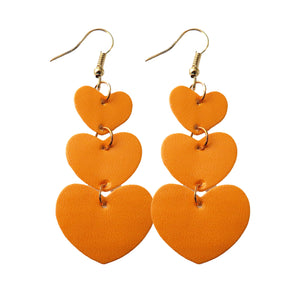 Three Layered Heart Dangle Earrings