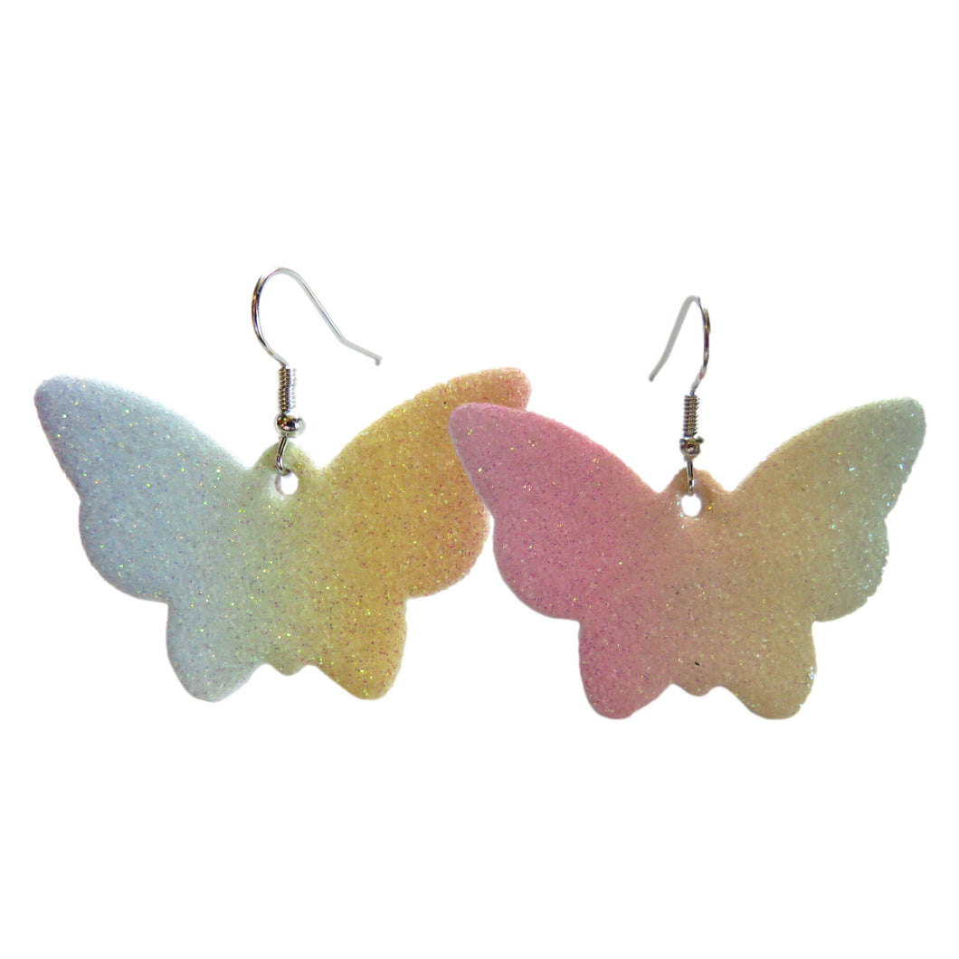 Spring Fling Butterfly Shape Glitter Earrings
