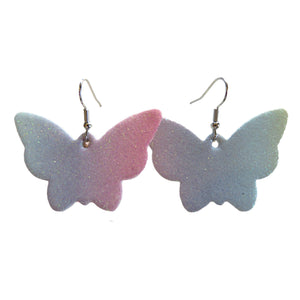 Spring Fling Butterfly Shape Glitter Earrings
