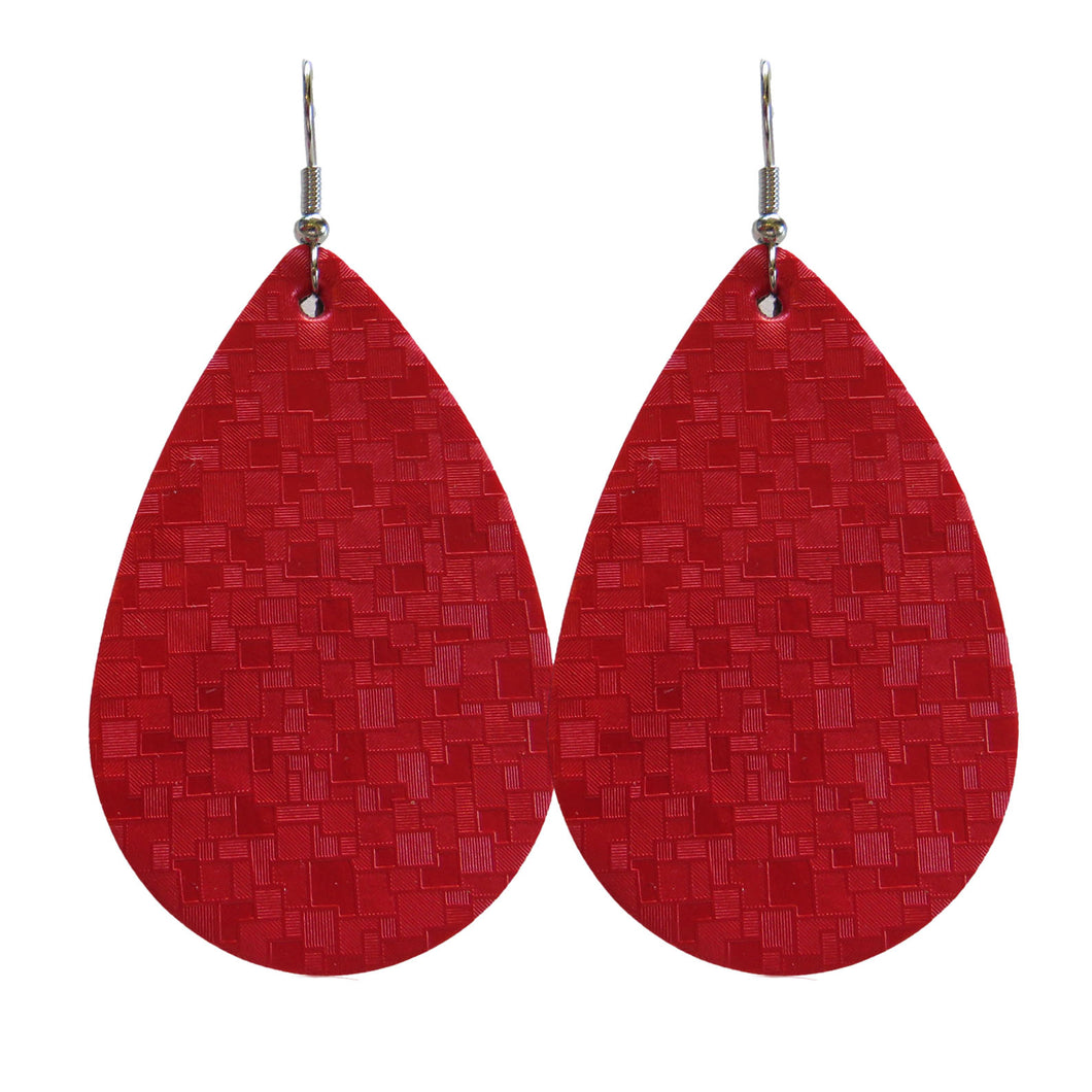 Red Tear Drop Classic Earrings