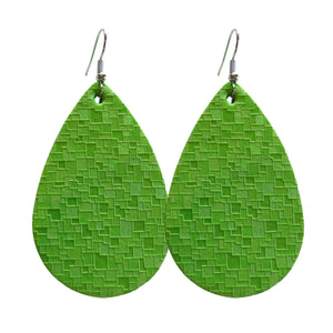 Bright Green Tear Drop Classic Earrings