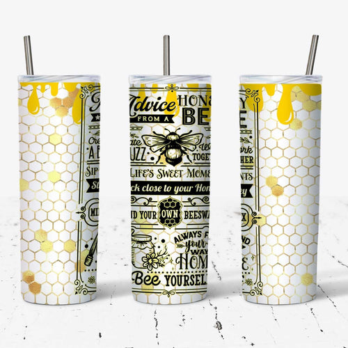 advice from a honey bee stainless steel cup